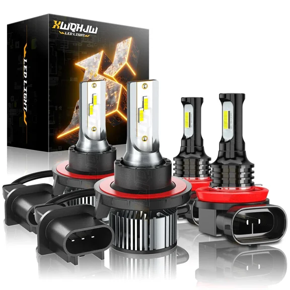 9008 H13 LED Headlights Kit High Low Beam H11 H8 Fog Light 4 Bulbs For Ford Freestyle 2005 2006 2007