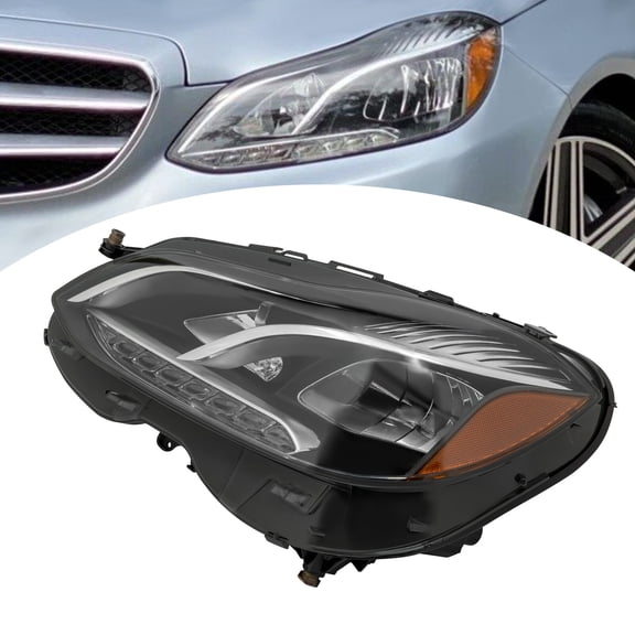 LED Headlight for Mercedes-Benz E-Class W212 2014-2016 Left Side, LED Low Beam Halogen High Beam Headlamp Assembly, Direct Replacement