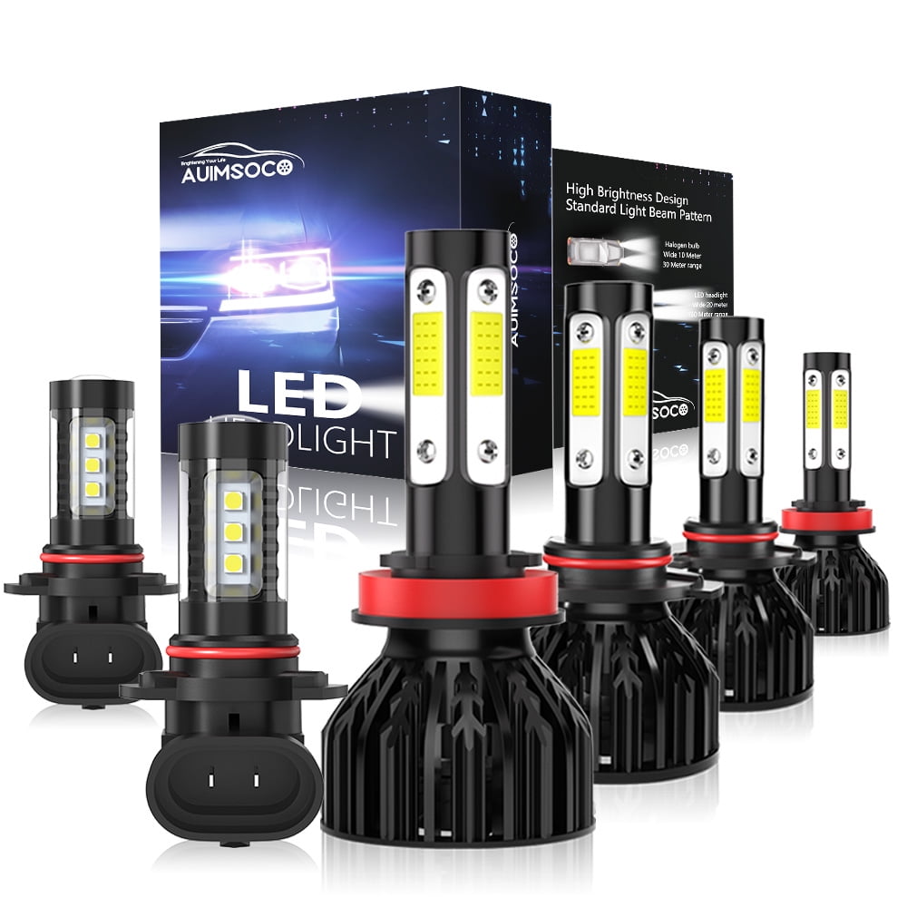 4pc H4/9003 9006 For Toyota Sequoia 2001-2007 Combo LED Headlight Kit Hi/Lo & Fog Light White Bulbs - Foto 2