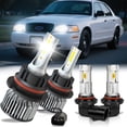 thumbnail image 1 of LED Headlights 6000K 9007 H10 Combo For Ford Crown Victoria 2002 2003 2004 2005, 12000LM Super White High Low Bulbs Fog Light Bulbs Kit, Non-polarity 500% Brighter Easy Install, 4x, 1 of 12