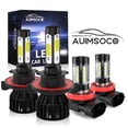 thumbnail image 1 of LED Headlights 6000K 9008 H11 Combo For Ford	Flex 2009-2019, 4000LM Super White High Low Bulbs Fog Light Bulbs Kit, Non-polarity 300% Brighter Easy Install, 2x, 1 of 12