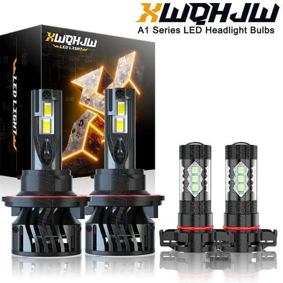 LED Headlights Bulbs High Low Fog Light Kit 6000K For Jeep Wrangler 2010-2024