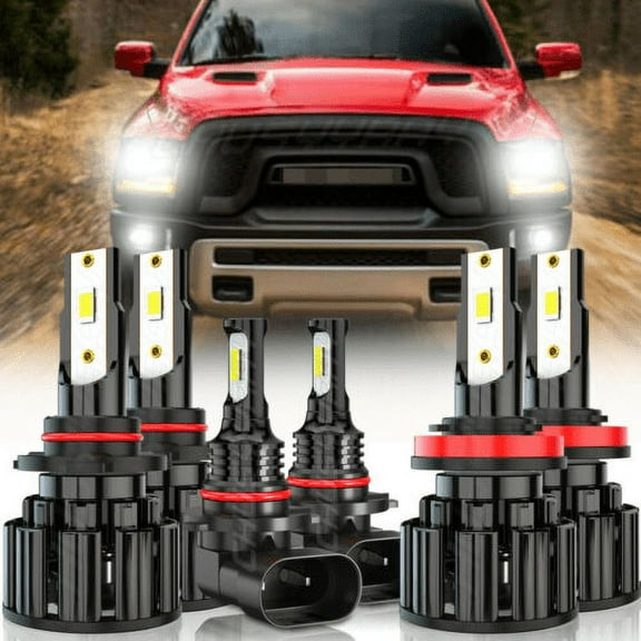 LED Headlights Fog Light Bulbs For 2009 2010 2011 2012 Dodge ram 1500 2500 3500