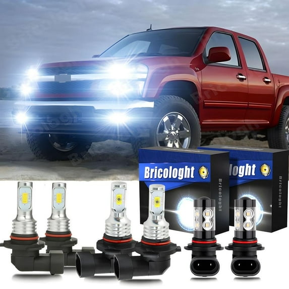LED Headlights Hi/Lo+Fog Lights For 2003-2006 Chevy Silverado 1500 2500 3500 HD 6PCS