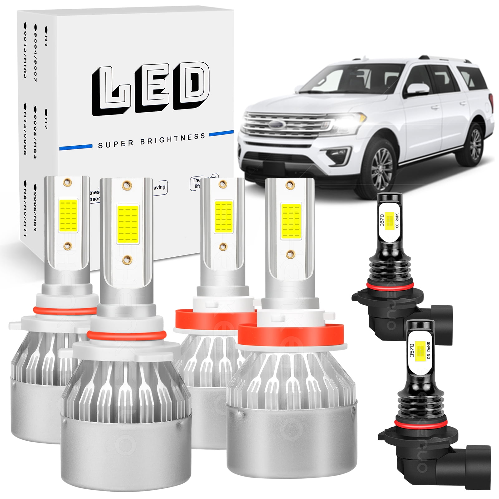 Led Pilot Bulbs LED Headlights High Low Beam + Fog Light Bulbs for Honda Pilot 2006 ...