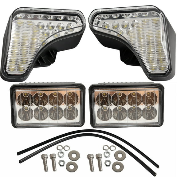 LED Headlights + Reverse Work Lights Kit 7251341 7251340 9829523 For Bobcat Loader A770 S450 S510 S530 S550 S570 S590 S595 S630 S650 S740 S750 S770 S850 T450 T550 T590 T630 T650 T750 T770 T870