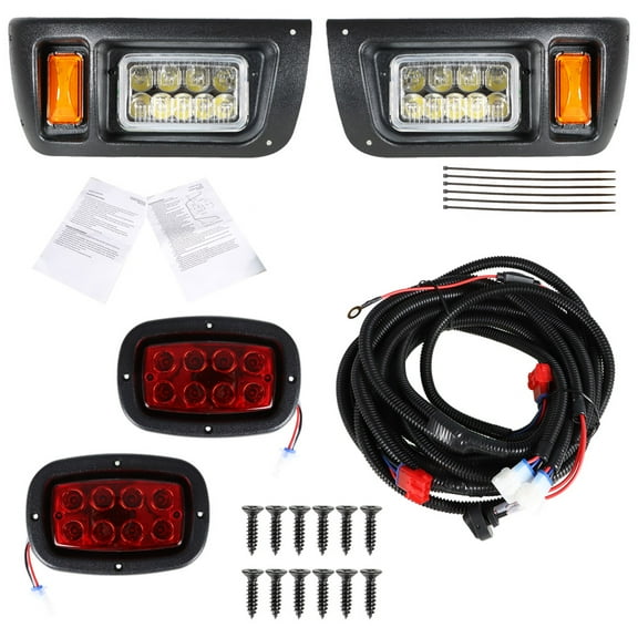 LED Headlights/Tail Lights Kit Adjustable For Club Car DS G&E Golf Cart 1993 UP