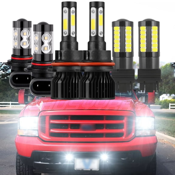 LED Headlights+Turn signals+Fog Lights For Ford F250 F350 Super Duty 2001-2004