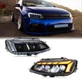 thumbnail image 1 of LED Headlights compatible with 2012- 2018 VW Volkswagen Jetta with Start Up Animation Sequential Indicator Front Lamp Demon Eyes, 1 of 5