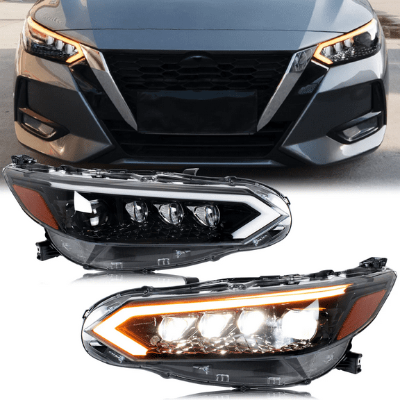 LED Headlights for Nissan Sentra 2020 2021 2022 2023 B18 SV SR Start-up Animation Sequential Indicator Projector Front Lamps Accessary Assembly