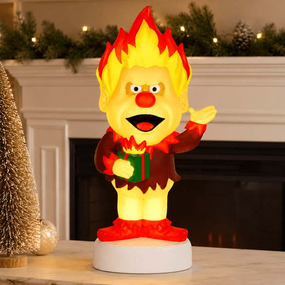 LED Heat Miser Christmas Blow Mold Decor, 30 cm Plug-In Retro Holiday Character for Porch, Lawn, Yard and Summer Holiday Display