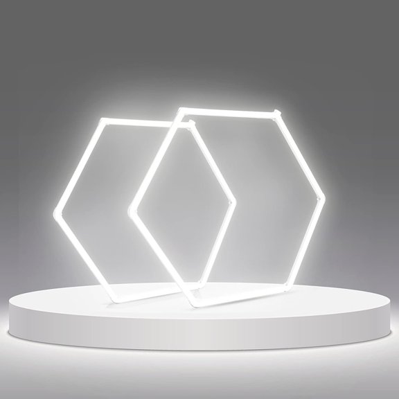 LED Hexagon Garage Light: 12700LM Detailing Shop Light, DIY Splicing Ceiling & Wall Decor Lights, for Workshop Basement Gym Warehouse Bar Gaming Room