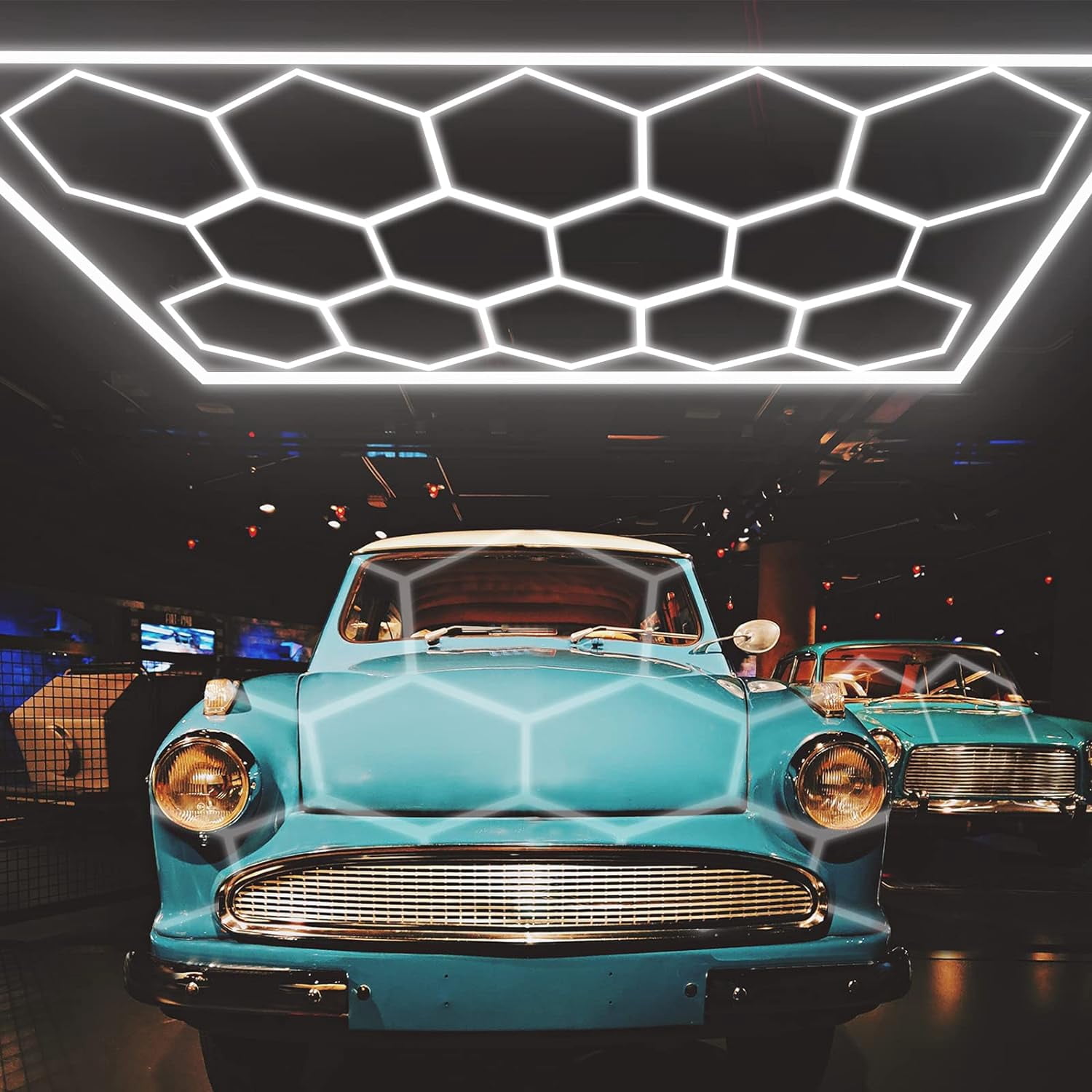 Dimgogo Hexagon LED Garage Light Kit - 108,000LM 6500K Ultra-Bright Ceiling Lights For Shop & Gym