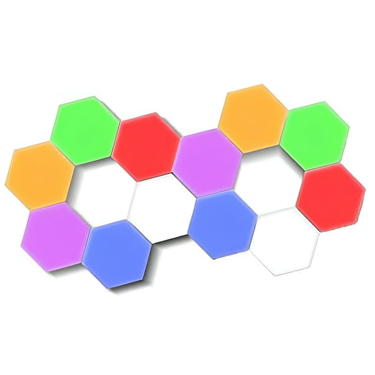 Clearon LED Hexagon Lights Touch Sensitive 12 Pack 6 Colors Magnetic Reusable Walmart