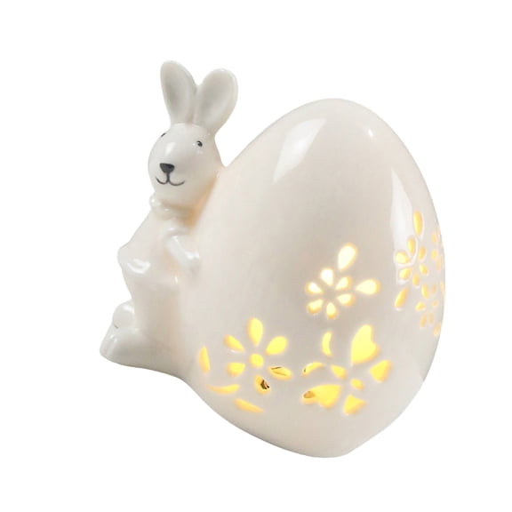LED Hollow Ceramic Easter Eggs Night Light Atmospheres Lamp Easter Eggs with LED Light Party Decoration Enduring