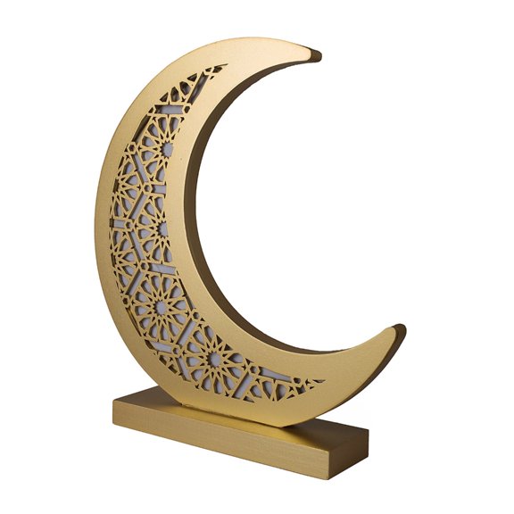LED Home Decorative Light Moons Shape Muslims Light Desktop Decoration with Soft Glowing Plastic Texture for Home