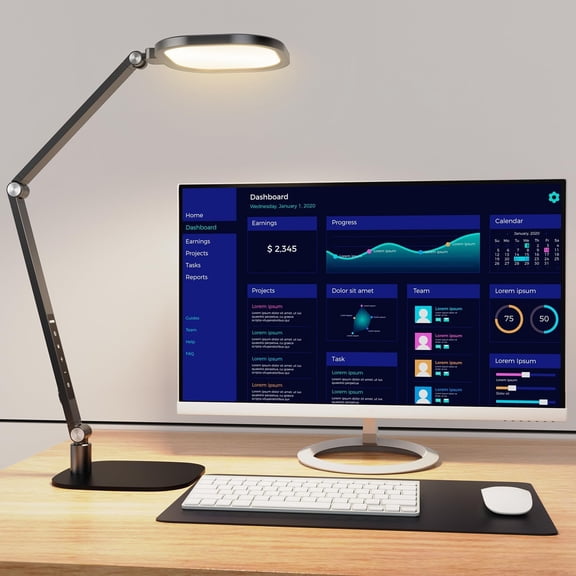 LED for Home Office, Soft Edge-lit Design - Modern Style | Eye-Caring Diffused Light, Professional Computer Light for Reading, Crafts & Zoom, Dimmable with 30 Modes, Memory & Timer