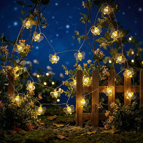 LED Honeybee String Lights, 100cm Fairy String Lights, Cute Indoor Outdoor Decor Lights, Garden Patio Party Lights, Battery Operated Fairy Lights, Bedroom Decoration Lights