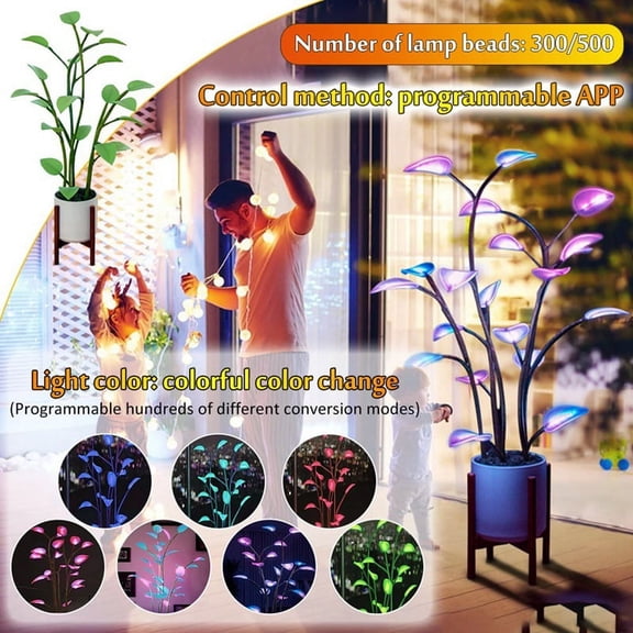 LED Houseplant Lamp Indoor Decor Atmosphere Night Light Changeable Color Plant Lamp for Home Decor Bonsai Lights