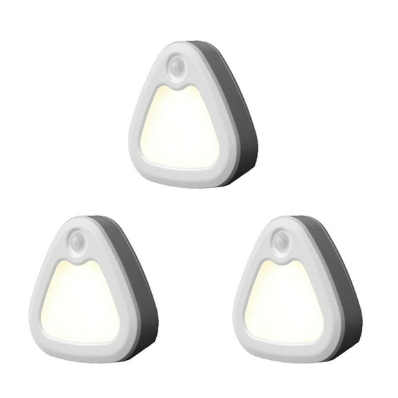 LED Human Body Induction Night Light, Smart Wireless Battery Powered Motion Sensor Lamp for Bedroom, Bathroom, Corridor, Hallway, Closet, 3 Pack