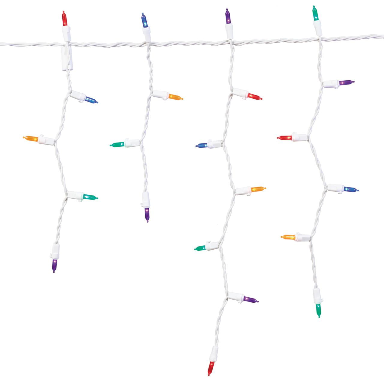 Indoor/Outdoor 300-Count LED Icicle Christmas Lights, Multicolor, 18', Holiday Time
