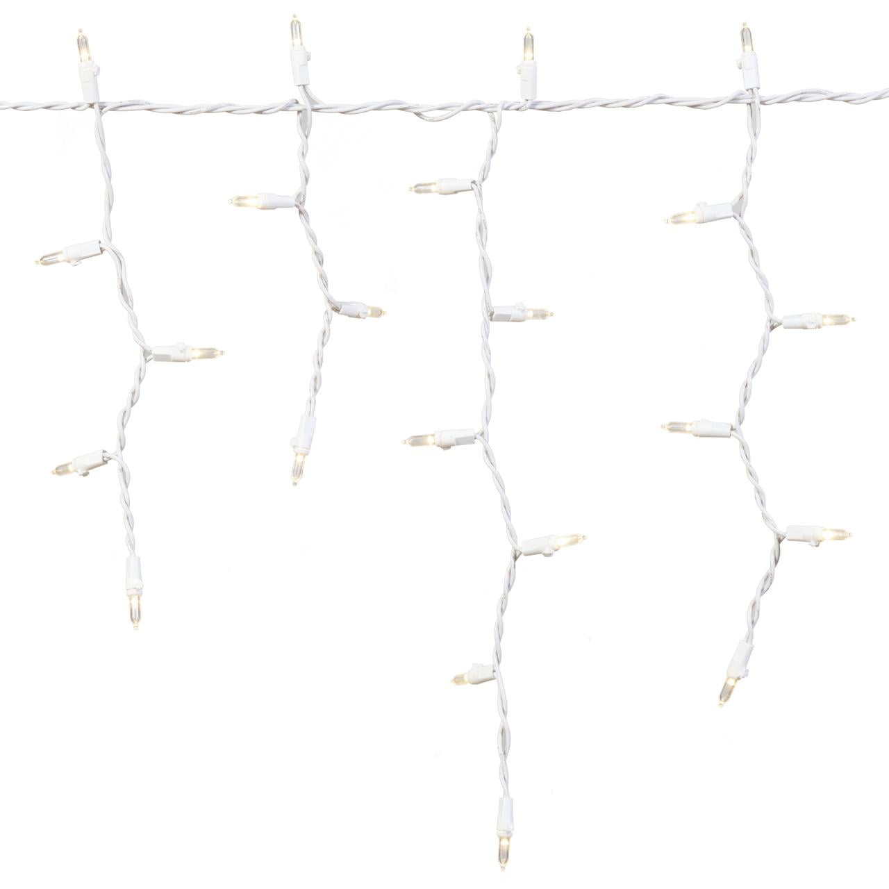 Indoor/Outdoor 300-Count LED Icicle Christmas Lights, Warm White, 18', Holiday Time