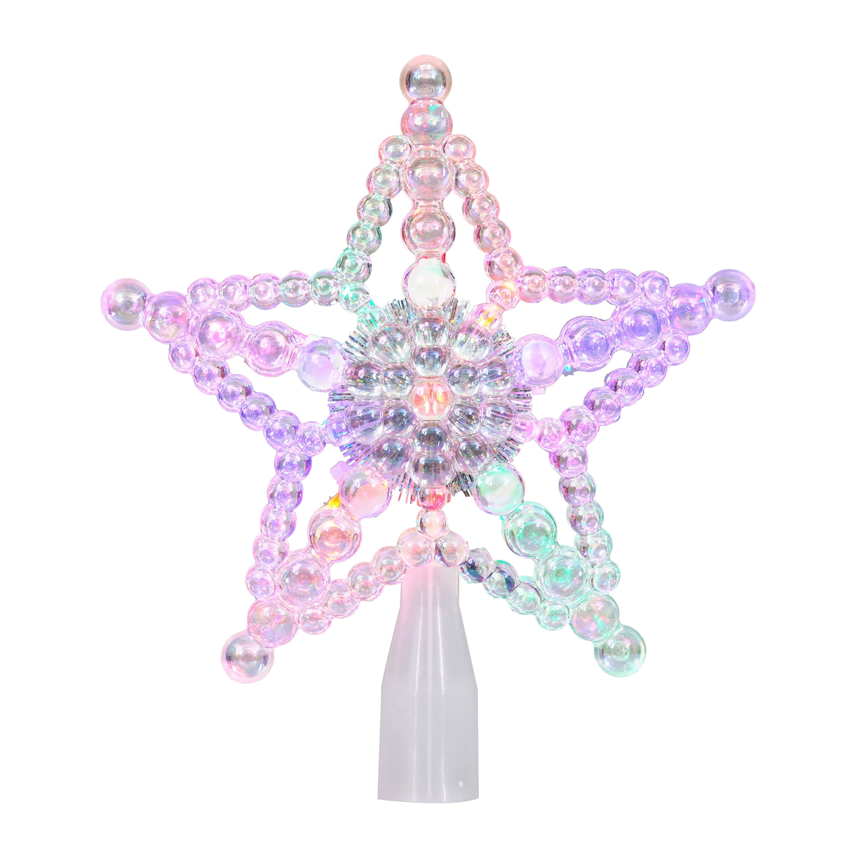 LED Beaded Star Christmas Tree Topper, Iridescent, 7.5", by Holiday Time