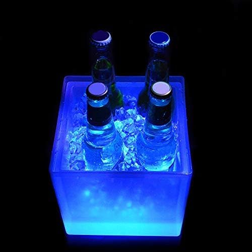 LED Ice Bucket, 3.5L Lar Capacity Wine Ice Bucket Drink Containers, Water Proof Champagne Bucket Ice Bucket for Cocktail Bar, Beer Bucket Drink Buckets for Parties(White)