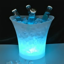LED Ice Bucket Color Changing LED Light Ice Bucket Transparent Beverage Champagne Beer Wine Bucket Party Bar Club KTV Restaurant Home/ Luminous Ice Bucket Blue