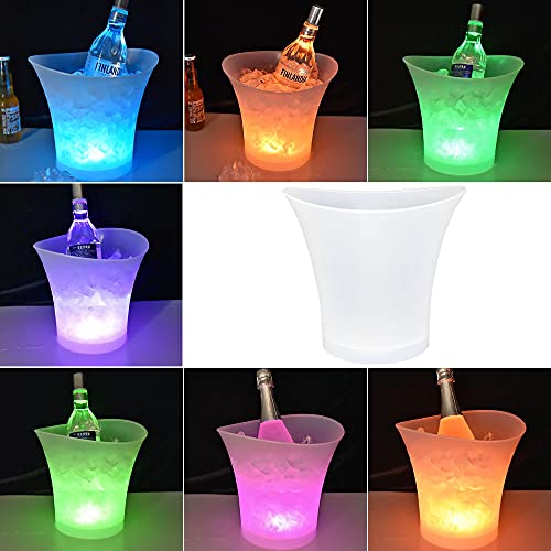LED Ice Bucket, Regular 5L Large Capacity Lighted Ice Bucket with ...