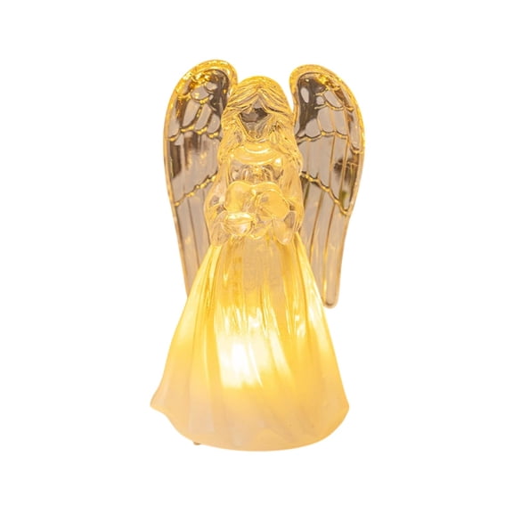 LED Illuminated Angel Figurine Night Light Christmas Decoration Angel Ornament with Soft Glow Effect Holiday Home Decor Tabletop Display Festive Angelic Accent Seasonal Christmas Tree Decoration