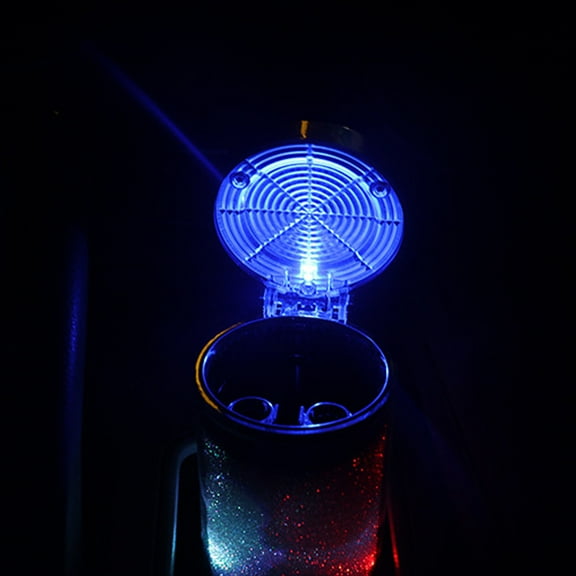 LED Illuminated Automotive Ashtray with Multicolor Glow for Enhanced Car Interior and Convenient Storage Solution
