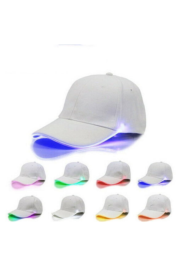 LED Illuminated Baseball Cap with Adjustable Fit Glow Effect Party Sports Headwear