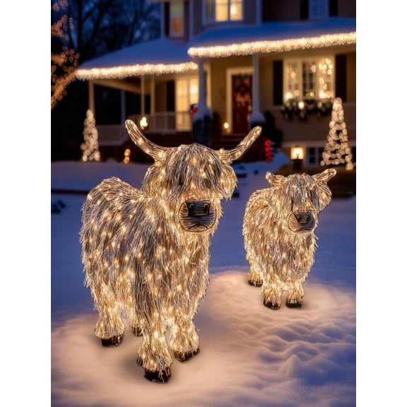 LED Illuminated Cow Indoor Festive Ornament for Holiday Party Bedroom Decoration Christmas Ornaments