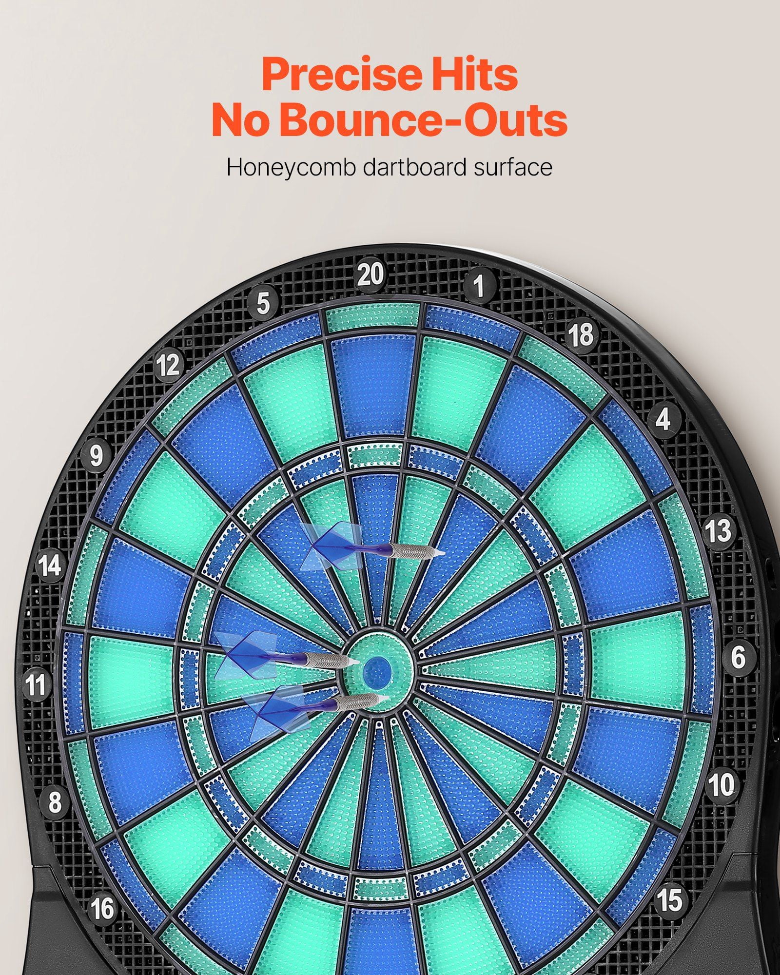 LED-Illuminated Electronic Dartboard with 500+ Game Variations & Cricket Scoring, Includes 6 Darts, 50 Soft Tips, Supports 8 Players - Perfect for Family Games