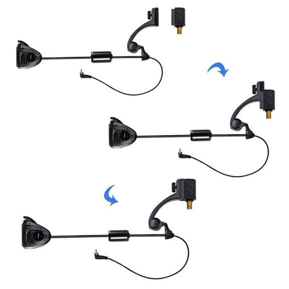 LED Illuminated Fishing Swinger Bait Indicator for Carp Fishing Bites / 13.78 in - Black