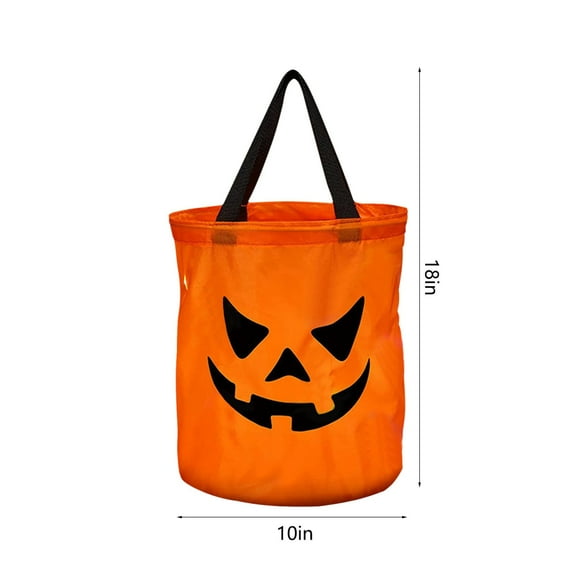 LED Illuminated Halloween Candy Bucket With Handle Bag Party Container For Youngster Outdoor Night Activities