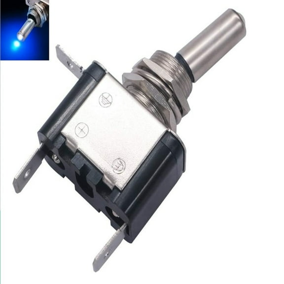 LED Illuminated On/Off Toggle Flick Switch Lighted Car Dash Dashboard 12V 20A, 1Pcs, Blue