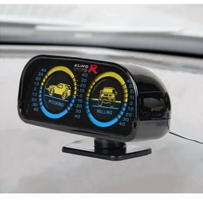 LED Inclinometer Black 12.5x5.5x7.5cm Car Angle Tilt Gauge Meter Slope Level - 12V