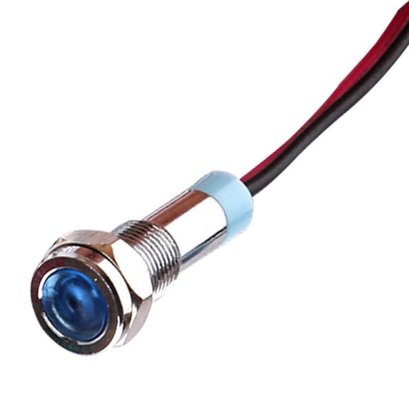 LED Indicator Warning Light 8mm Threaded Metal 6V 12V 24V 220V Panel Mount Z8F5