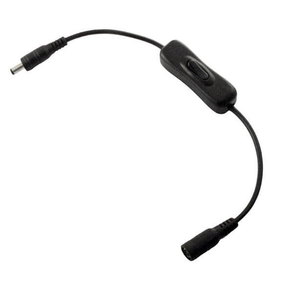 LED Inline Switch Cable DC (5.5x2.1mm) Male To Female Connector, DC Switch, LED Tape Light Connector - 12V/24V DC