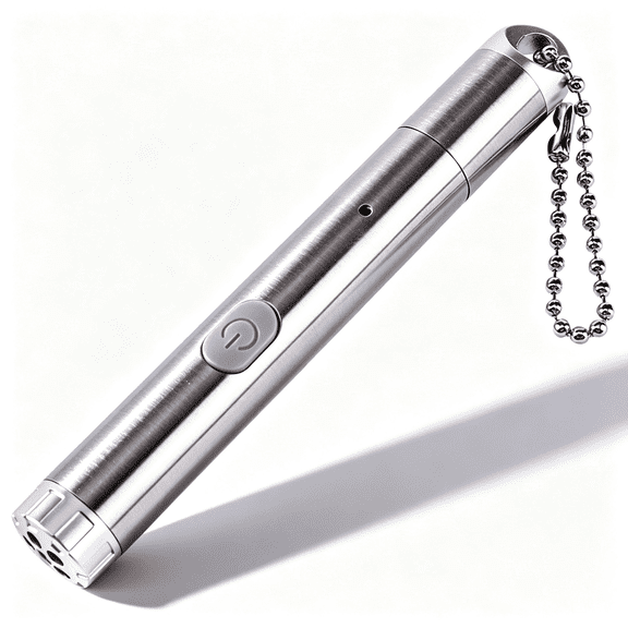 LED Interactive Cat Toy, USB Rechargeable Stainless Steel Light Pet Chaser Wand for Cat Exercise, Training and Indoor Fun (0.5 x 3.5 Inch)