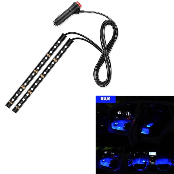 LED Interior Car Lights Ambient Footwell for Vehicle Flooring and, 25X5 cm, Blue