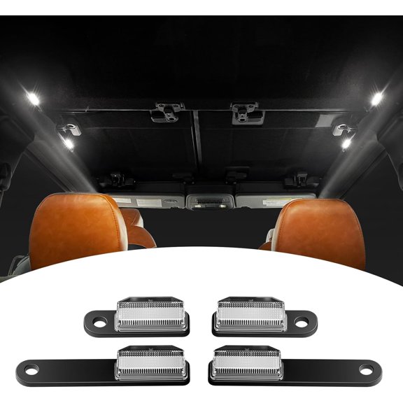 LED Interior Dome Lights 4Pcs Kit Fit Ford Bronco 2021 2022 2023 2024 Accessories 2/4 Door Easy Installation Hardtop/Softtop(Not for Sport)