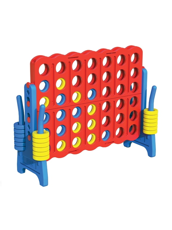 Jumbo 4-in-a-Row Connect Game 4ft. Giant Indoor/Outdoor Yard Game with 42 Rings, Ages 6+