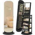 LED Jewelry 360° Swivel Jewelry Organizer Lockable Mirror