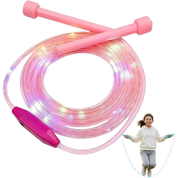 LED Jump Rope for Children,LED Light Up Jump Rope for Kids and Adult,Adjustable Colorful Glowing Skipping Rope for Boys and Girls(Red)