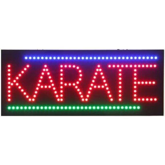 LED Karate Sign for Business, Super Bright LED Open Sign for Karate School, Electric Advertising Display Board for Window Wall Decor. 27" x 11"$$Other