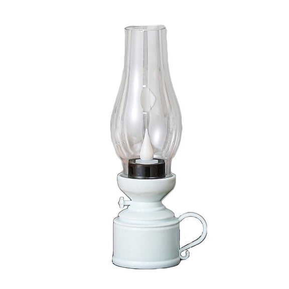 LED Kerosene Lamp Night Light, Retro Electronic Candle for Home Decor, Battery Powered, White