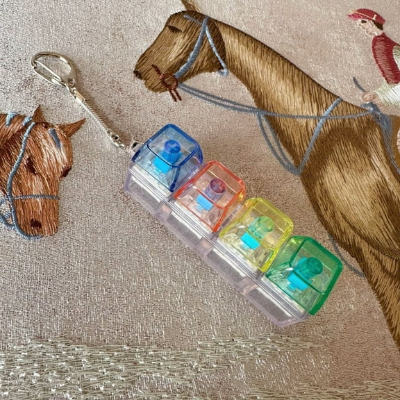 LED Keyboard Stress Toy 4-in-1 Clicker Keychain | Loud Decompression Fidget for Adults Anxiety Relief | Portable LED Light Keyboard Toy Stress Reliever